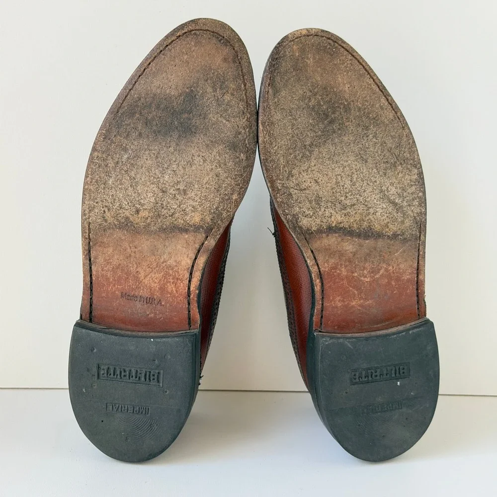 Vintage Stafford Wingtip Oxford Shoes Mens 9 Brown Leather Brogue Made in USA